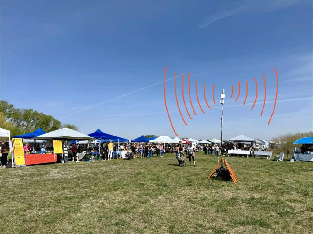 Outdoor-Event-Internet-Services-by-Starlink-Rental-Sask Getting high speed internet at a remote outdoor market so vendors can transact